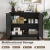 Fluted Storage Cabinet , Buffet Cabinet Sideborad with Door, Kitchen Buffet Storage Accent Cabinet with Adjustable Shelves - 2 of 4