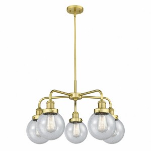 Beacon - 5 Light Stem Hung Chandelier In Art Deco Style-15.13 Inches Tall and 24 Inches Wide - 1 of 1