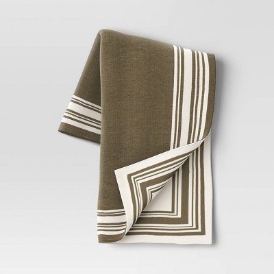 Image of Framed Jacquard Knit Throw Blanket Sage Green/Cream - Threshold™ designed with Studio McGee