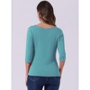 INSPIRE CHIC Women's Classic Solid Elbow Sleeves Round Neck Slim Fit T-Shirts - 4 of 4