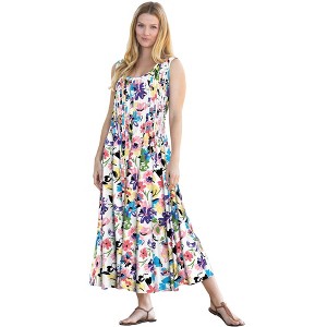 Woman Within Women's Plus Size Pintucked Sleeveless Dress - 1 of 4