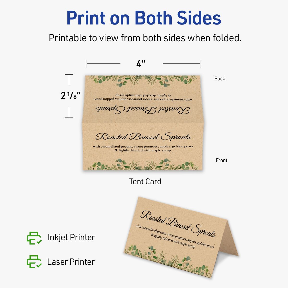 Avery Kraft Brown Tent Cards, 2-1/6" x 4" Rectangle - thumbnail 6