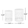 CAVINAS 16"/18"Hollow Open Curved Outdoor End Table,Set of 2,Cylindrical Iron Side Table for Patio,Outdoor Furniture,Indoor&Outdoor Table - 2 of 4