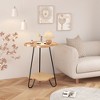 NicBex Round Retro Side Table Modern Coffee Table with Metal Frame and Wooden Tabletop for Bederoom and Living Room - 2 of 4