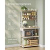 Bakers Rack - 31.5 - Inch Coffee Bar with Power Outlet. 6 - Tier Kitchen Shelves with 6 Hooks, Perfect as Microwave Stand - 2 of 4
