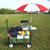 Vynxaria Folding Wagon Garden Shopping Beach Cart (Green) - 2 of 4