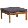 vidaXL Footrest with Dark Gray Cushion Solid Acacia Wood - 2 of 4