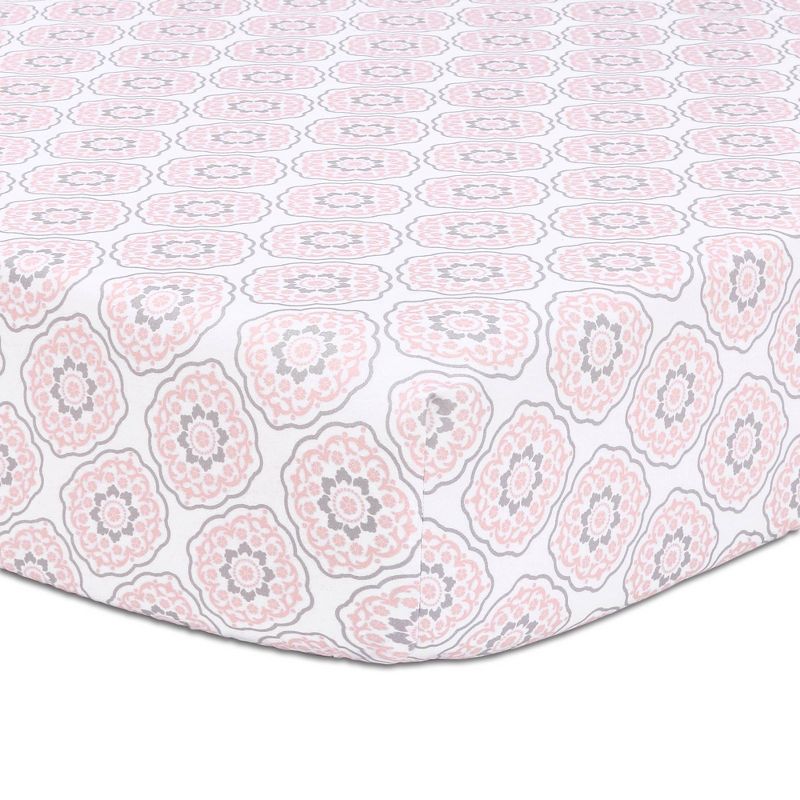 The Peanutshell Princess Baby Crib Bedding Set, Pink/Gray - 3pc, 4 of 6