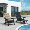 Fortune Candy 1 Person HIPS Foldable Adirondack Chair with Cushion Black - 2 of 4