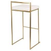 Set of 2 31.5" Fuji Contemporary Barstools White - LumiSource: Upholstered, Stackable, Metal Frame - 4 of 4