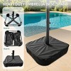 15FT Double-Sided Patio Umbrella with Crank and Base, Large Rectangular Outdoor Umbrella for Backyard, Pool, Deck, Garden, Beige - 3 of 4