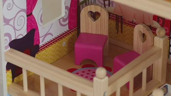 ShpilMaster Wooden Doll House with Toys and Furniture Accessories with LED light for Ages 3+, 2 of 15, play video