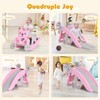 Safstar 4 in 1 Toddler Slide Rocking Toy, Portable Kids Rocking Horse Slide Toy with Basketball Hoop  Pink - 4 of 4