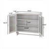 Modern Decorative Storage Cabinet, CENGHU Glass Door Vintage 2 Door Wall Cabinet with 3 Tiers of Storage with Towel Rack for Kitchen and Bathroom - 3 of 4