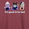 Women's - Disney Villains - It's Good To Be Bad Lightweight French Terry Wide Neck Long Sleeve Shirt - 2 of 4