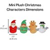 Midlee Mini Plush Christmas Dog Toys- Set of 4- Elf Reindeer Snowman & Santa (4") - 4 of 4