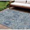 Denim Blue And Gold Floral Medallion Washable Indoor Outdoor Area Rug - 2 of 4