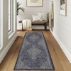 Vintage Rug Soft  Non Slip Carpet Low Pile Stain Resistant Floor Cover Oriental Accent  Rug for Living Room Bedroom Nursery,Blue/2'3"x7'3" - 2 of 4