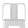 Sapphtopaz 39" Metal Bar Stool Industrial High Chair with Footrest and Slat Backrest Counter Height Barstools Set of 2 for Kitchen Island - 2 of 4