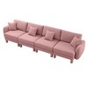 Straight Sectional Sofa with Shell Armrests & Cylindrical Legs - 4 of 4