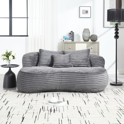 SYFERLORY COOLMORE Bean Bag sofa Lazy Sofa Durable Comfort Lounger High Back Bean Bag Chair Dark Gray