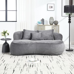 SYFERLORY COOLMORE Bean Bag sofa Lazy Sofa Durable Comfort Lounger High Back Bean Bag Chair Dark Gray - 1 of 4