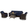 UPTION Outdoor Wicker Patio Conversation Furniture Set with Optional Fire Pit Table - 2 of 4