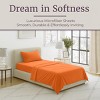 Hastings Home Twin Size Brushed Microfiber 3 Piece Bed Sheet and Linen Set with Stain Resistant Fitted and Flat Sheets - Orange - 2 of 4