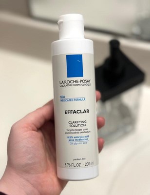 La Roche-Posay Effaclar Clarifying Solution Acne Toner with Salicylic Acid  and Glycolic Acid, Pore Refining Oily Skin Toner, Gentle Exfoliant to