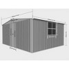 GDFStudio Georgia Outdoor Metal Grey Storage Shed with Built-In Firewood Storage and Vents - 3 of 4