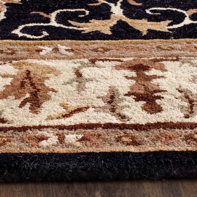 Empire Black and Ivory Hand-Tufted Wool Area Rug 3' x 5'
