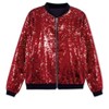 Lars Amadeus Men's Zip Up Party Disco Metallic Shiny Sequin Varsity Jackets - 2 of 4