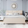 Streamdale Queen Size Upholstered Platform Bed With Brick Pattern Headboard, With Twin XL Size Trundle - 2 of 4