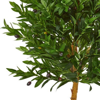 Luminous Silk Outdoor Topiary Tree in Pot with UV-Resistant Foliage, 55"