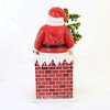 12.0 Inch Vintage Santa In Chimney Sisal Tree Box Santa Figurines - 2 of 3