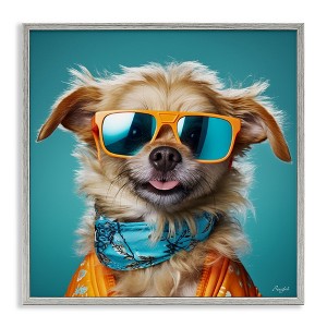 Stupell Industries Hipster Dog Portrait Framed Giclee Art - 1 of 4