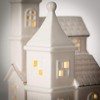 7.5"H and 9.75"H Sullivans Lighted Porcelain Church - Set of 2, White - 2 of 3