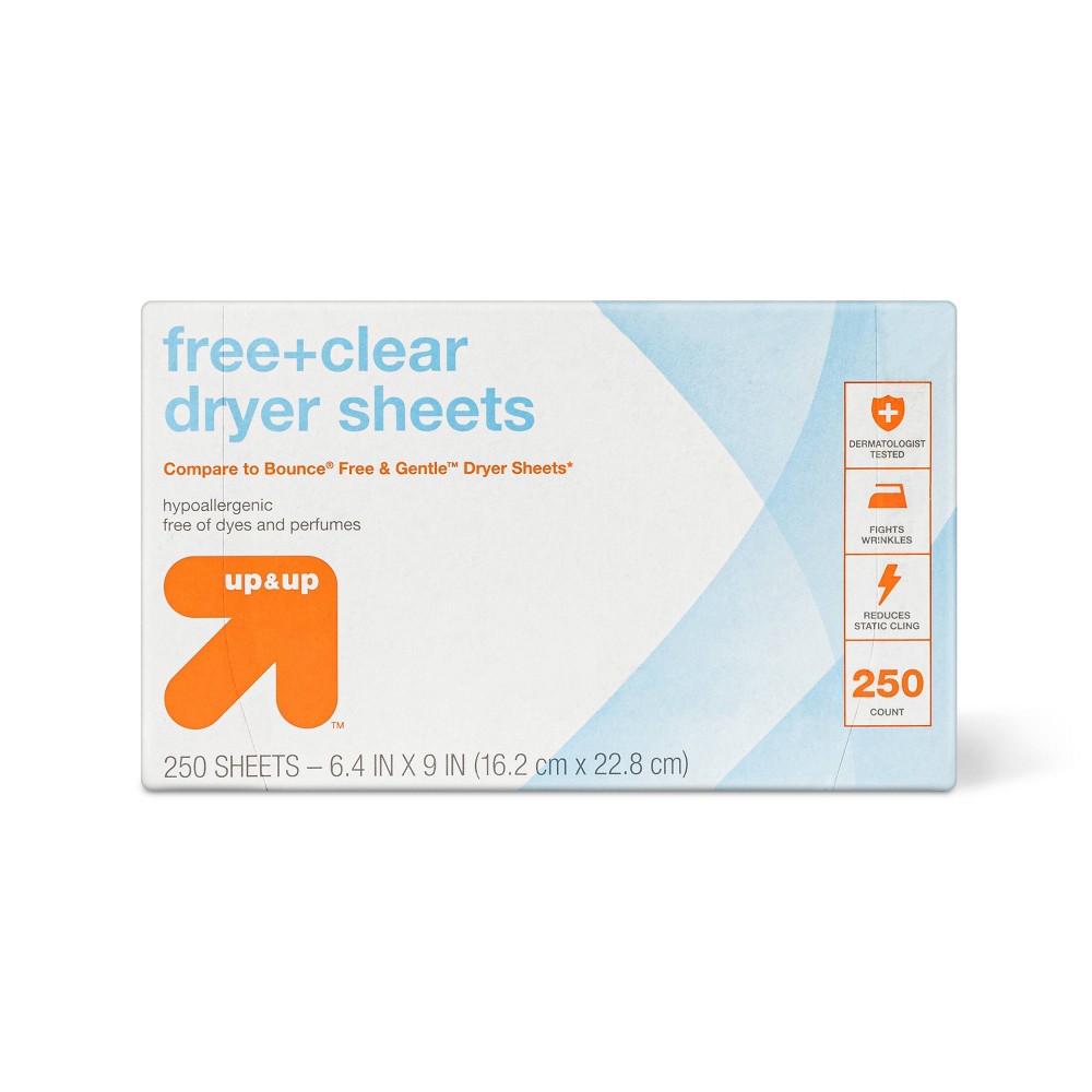 Dryer Sheets Free Clear - 250ct - up & up