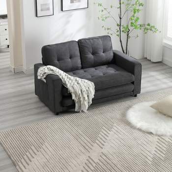 Convertible Folding Futon Sofa Bed, Dark Gray - ModernLuxe