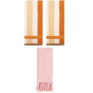 REGALWOVEN 3 Packs Cotton Absorbent Soft Decorative Bathroom Hand Towel for Kitchen - 1 of 4