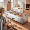 VEVOR 4-Pan Commercial Propane Steam Table, LP Gas Outdoor Soup Warmer with Drain Valve, Stainless Steel Propane Food Warmer, Silver - 2 of 4