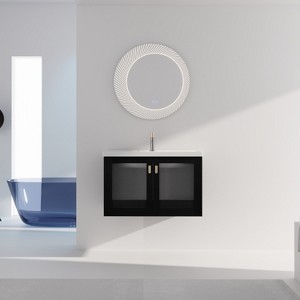 Vynxaria 32-Inch Wall-Mounted Bathroom Vanity with Sink, Designed for Small Bathrooms with Style and Functionality - 1 of 4