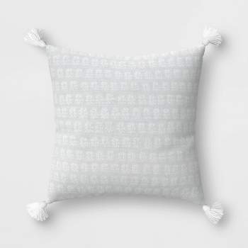 Block Floral Outdoor Throw Pillow Ivory - Threshold™