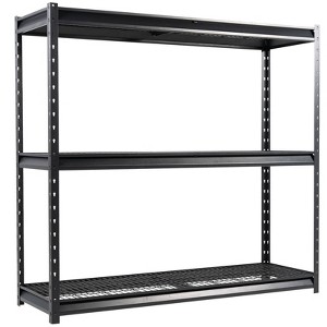 Atlas Shelving 3-Tier 77"x24"x72" 7500lbs Heavy Duty Steel Shelving Dark Gray: Adjustable Rust-Resistant Utility Storage - 1 of 4