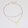 HTUTWOO 18K Gold Plated Layered Cross Star Round Pendant Necklace, Dainty Minimalist Choker Chain, Jewelry Gift for Women - 4 of 4