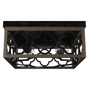 Hunter Fans 13.5" Gablecrest Ceiling Light French Oak Finish - Stylish Flush Mount for Modern Farmhouse Spaces - 1 of 1