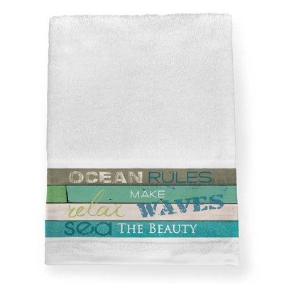 Laural Home Ocean Rules 27"W x 51"L Bath Towel