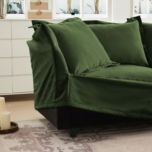 Modern Chenille Fabric Single Sofa With 1 Big Back Cushion And 2 Big Pillows,Single Couch,Slipcovered Chair-Maison Boucle - 1 of 4