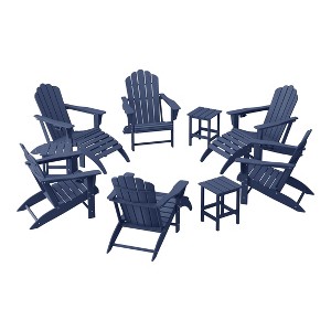 WestinTrends Highland 12-Piece HDPE Outdoor Patio Furniture Adirondack Chair Conversation Table Set - 1 of 4