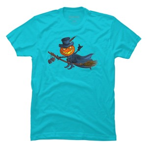 Men's Design By Humans Halloween flying pumpkin By officegeekshop T-Shirt - 1 of 2
